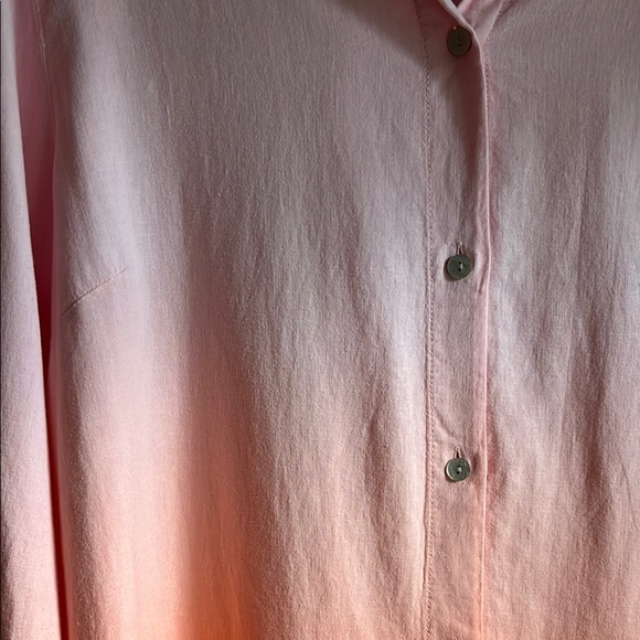 J.Jill Pink and Orange Ombre Button-Up Coastal Beach Lagen Look Shirt Sz Med - Picture 7 of 16